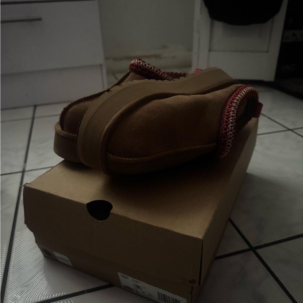 Ugg Brown Slippers With Red Trim